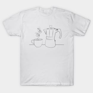 Coffee Lover | One Line Drawing | One Line Art | Minimal | Minimalist T-Shirt